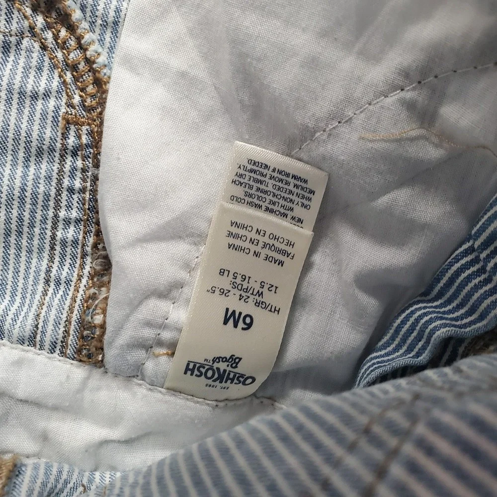 Osh Kosh B'Gosh VestBak Railroad Stripes Bib Overalls  Dress Baby Size‎ 6 Months